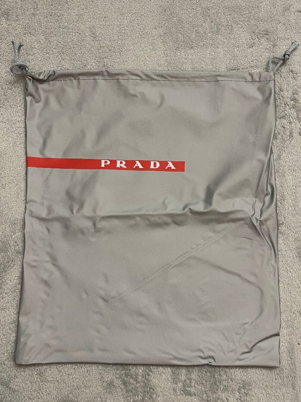 Prada Gray PVC Drawstring Dust Bag for Shoes 12" x 14"